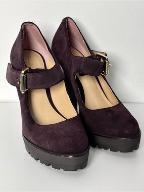 Michael Kors Flynn Suede Platform Mary Jane Pumps 7M